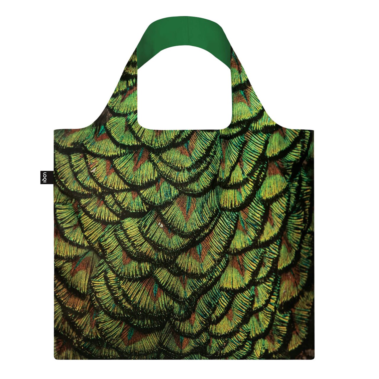 LOQI National Geographic Indian Peafowl Reusable Shopping Bag, One Size